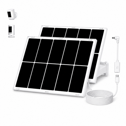 SECUPOE 2-Pack 12W Dual Solar Panel Charger, USB-C 5V with 10ft Cable