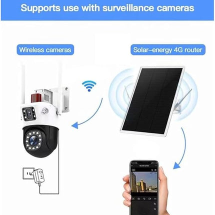 Solar 4G LTE Modem Router 2.4Ghz WiFi Hotspot Access Point VSIM & SIM Card-Slot Built-in 26000mAh Battery IP66 Waterproof Outdoor for Trail Camera Security Camera