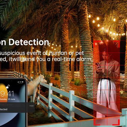 Secueye 4MP Cellular Camera 3G/4G vSIM Pan/Tilt/Zoom Automatic Tracking Color Night Vision Human Detection IP65 Waterproof TF Card Recording