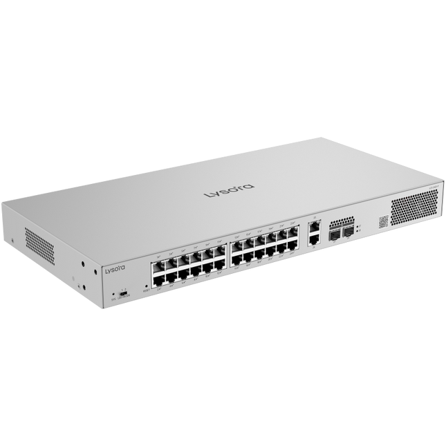 Lysora LCS-24GS-P 24-Port Cloud Managed PoE Switch | 370W PoE Budget